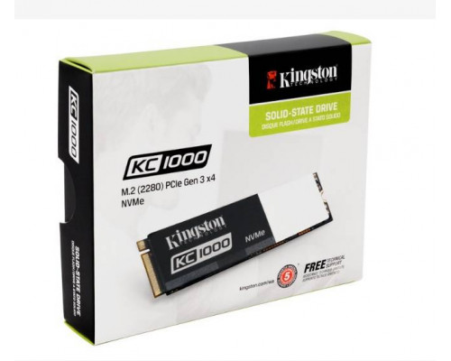 Твердотельный диск 240GB Kingston SSDNow KC1000, M.2, PCI-E 3.0 x4, MLC [R/W - 2700/900 MB/s]